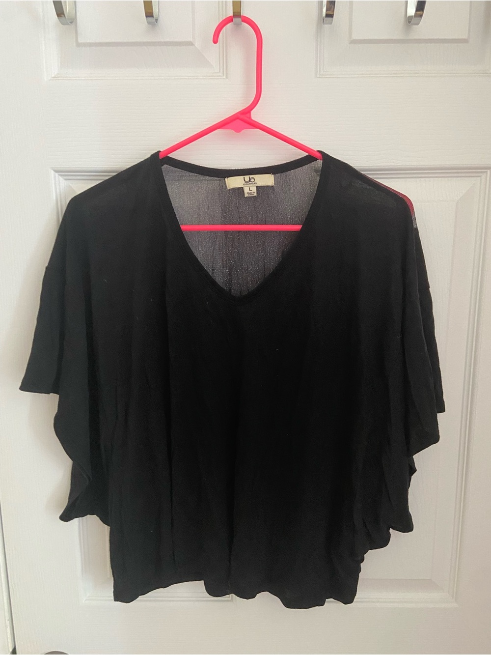 Ya Los Angeles Black V-Neck Cropped Dolman Top